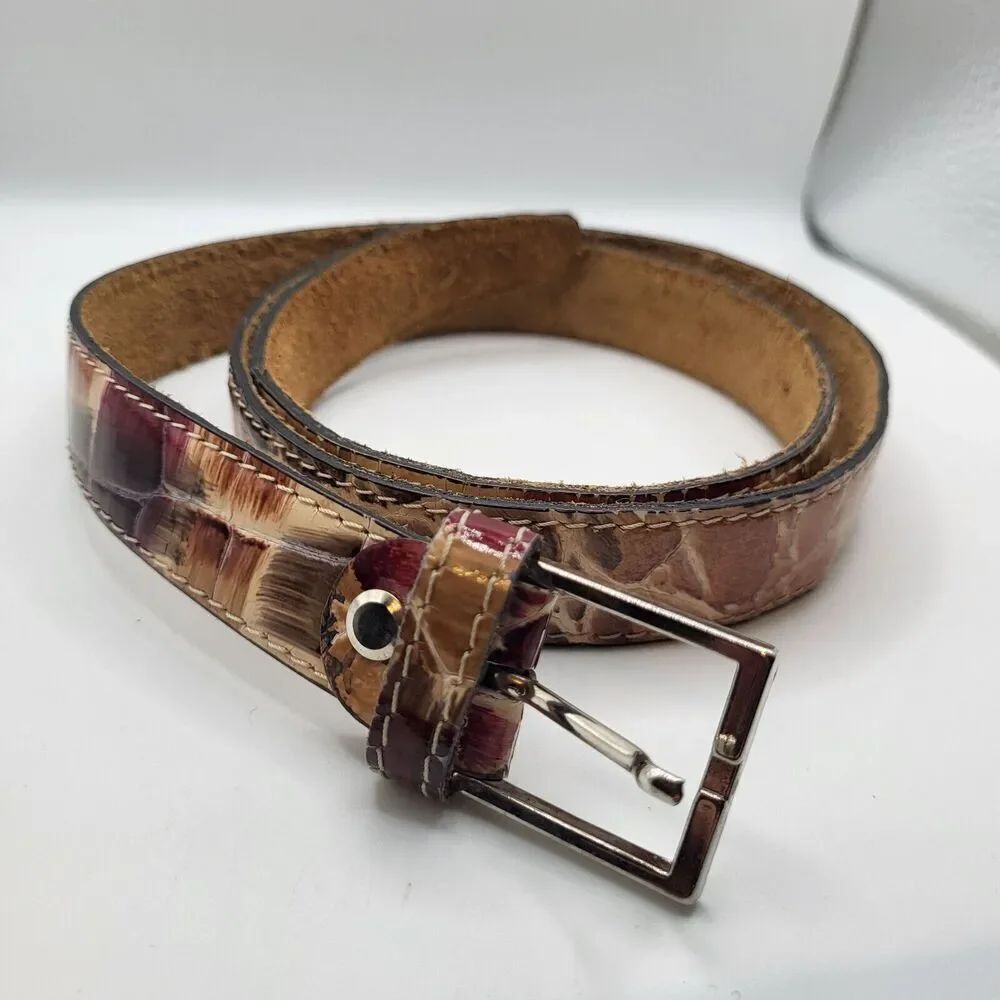 Vintage Crocodile Belt Genuine Leather 29 to 35in